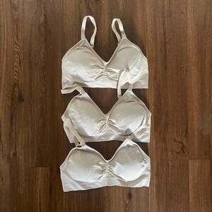 Motherhood maternity nursing bras nude size medium seamless removable‎ pads